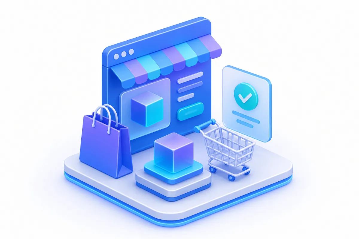 Retail and e-commerce software — a shopping bag with an order card