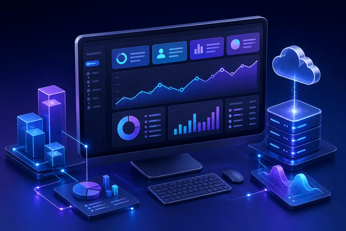Business intelligence dashboard with operational analytics and cloud data