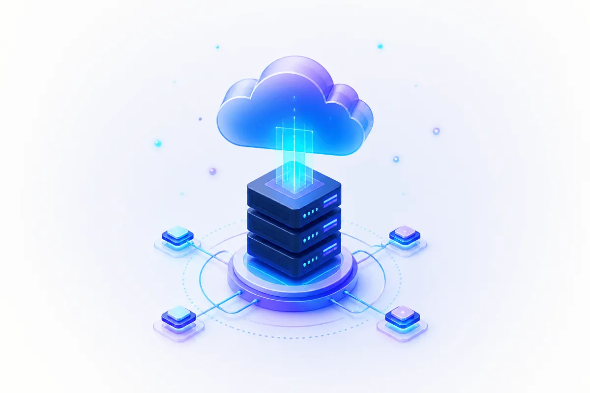 Cloud solutions — a cloud deploying to a server rack