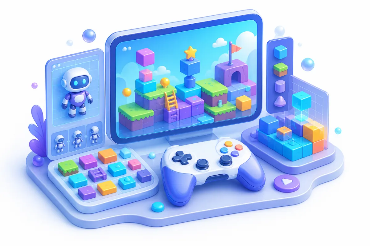 2D game development — a platform game, controller, and level-building tools