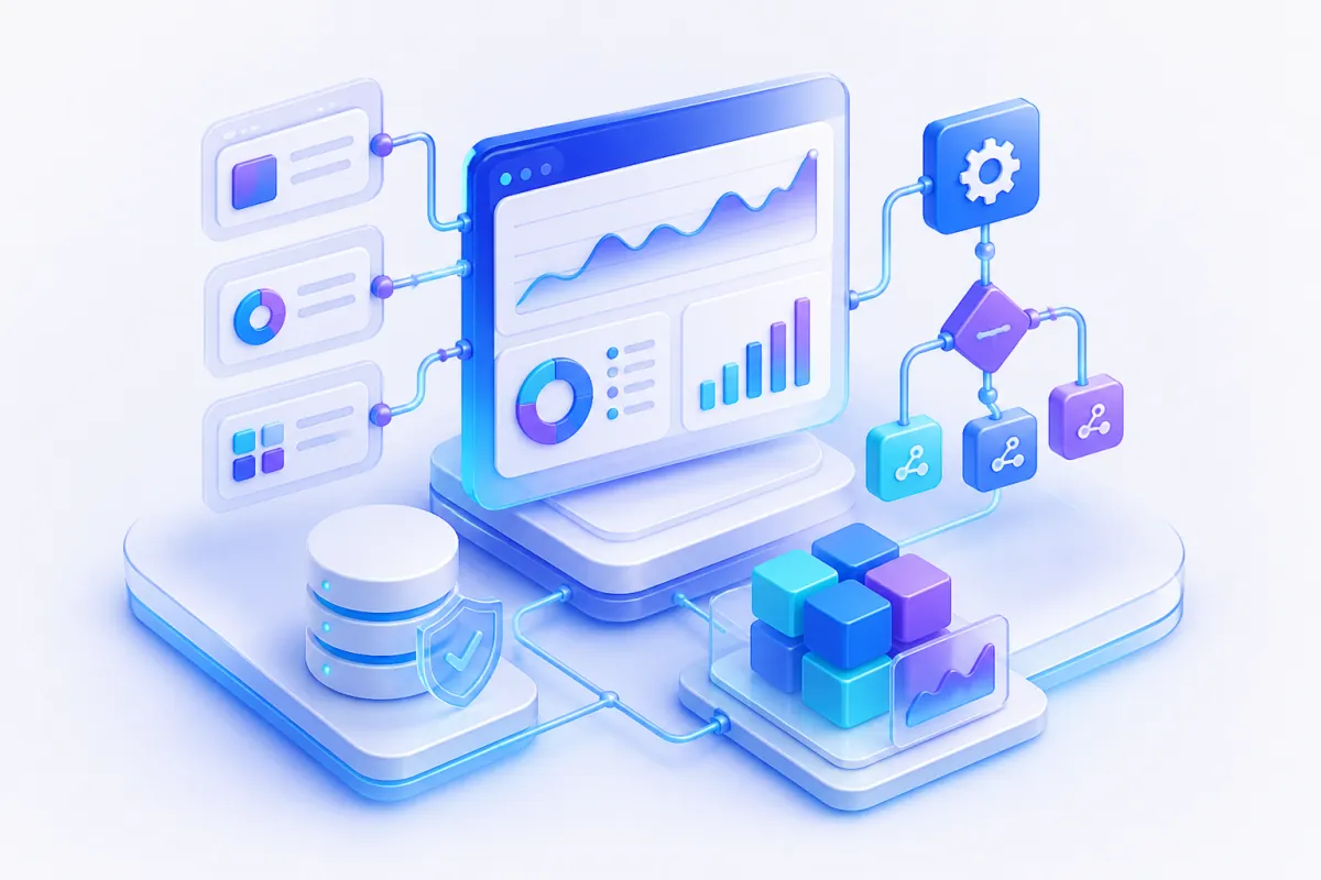 Power Platform and analytics — dashboards linked to applications and automated workflows