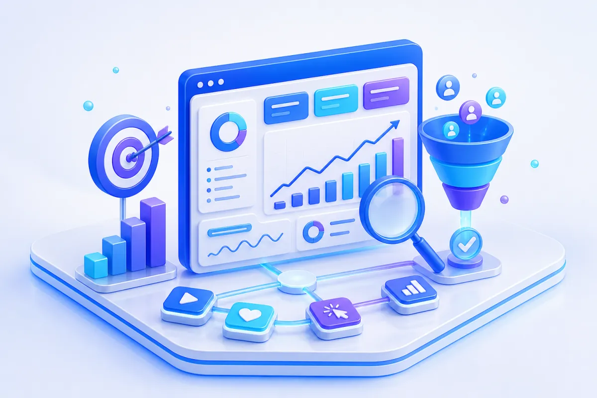 Digital marketing and SEO — search analytics, conversion funnel, and campaign growth